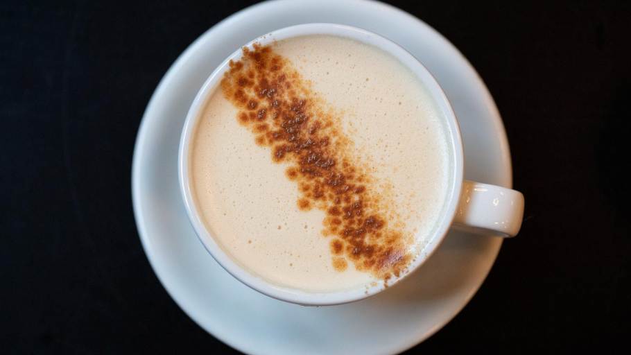 A latte from Backstory Coffee Roasters in Minneapolis.